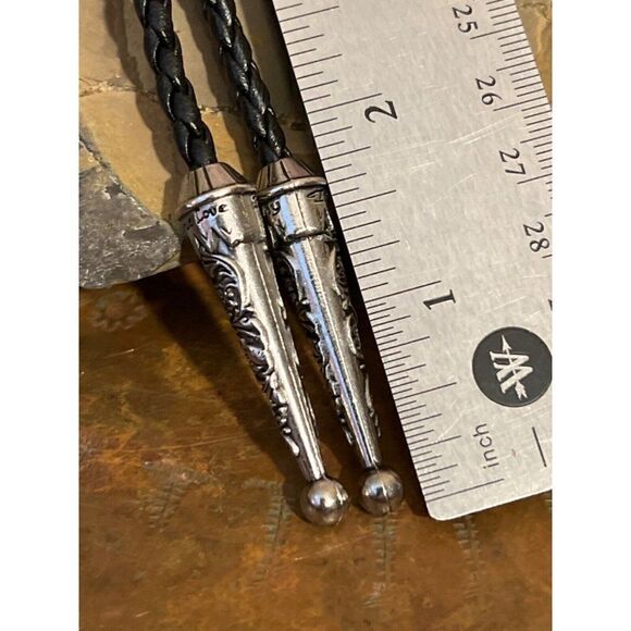 SCORPION BIRTHDAY DAD Silver Lariat Bolo Tie Western GLOW IN DARK LEATHER FATHER - Picture 12 of 14